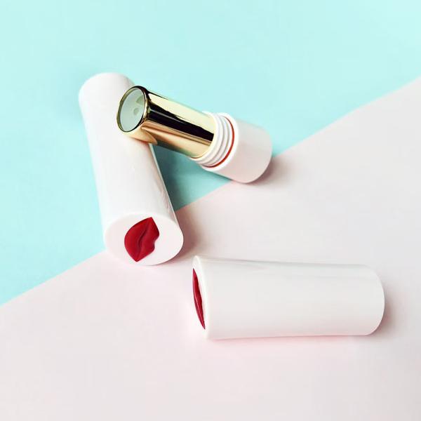 Tubo de lápiz labial de plástico de 5g de electroplacado rosa utilizado para envases cosméticos