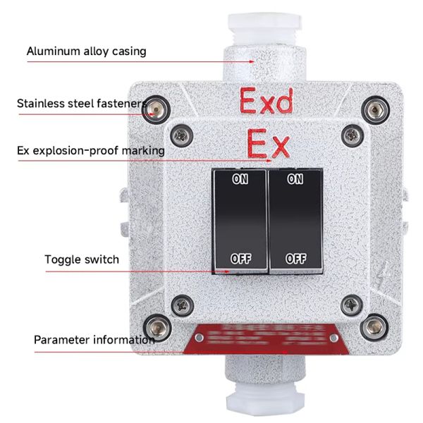 Flameproof Type Explosion-proof Wall Switch Surface-mounted Explosion-proof, Dust-proof and Water-resistant