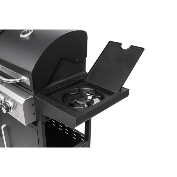 4 Burner Cooking Grill Gas and Charcoal Grill Trolley BBQ Smoker Combo for Outdoor