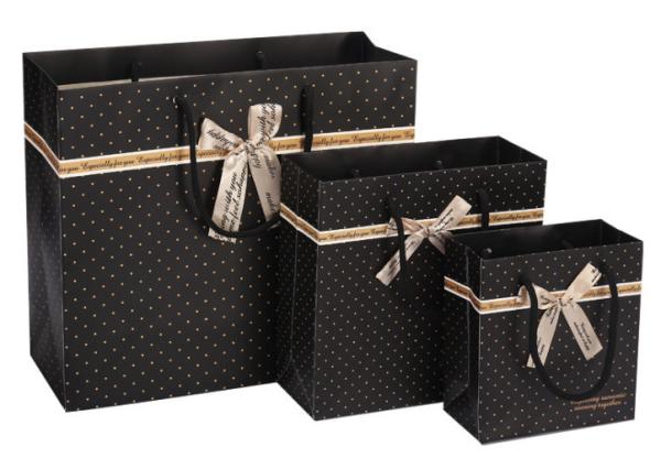 Chinese Factory Sales Korean Black Spotted Gift Bags Paper Bags Handbags Bags Gift Bags