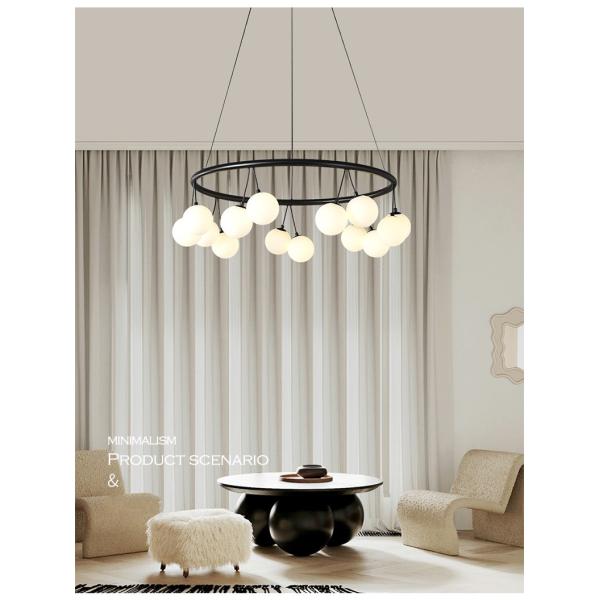 Свет СИД нордического простого творческого шарика столовой комнаты прожития выставочного зала вишни привесного светлого черный стеклянный