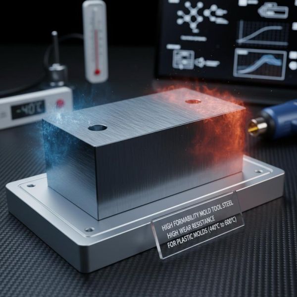 High Formability Mold Tool Steel with High Wear Resistance for Plastic Molds (-40°C to 600°C)