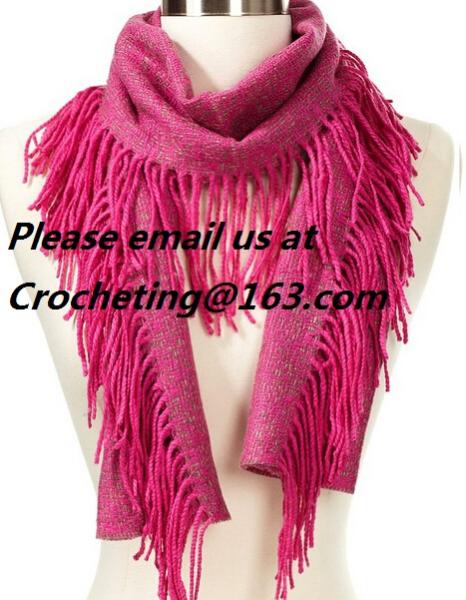 Fashion Accessory New Style Knitting Scarf Loopschal Wave Knit Scarf, Crocheted Ruffle Sca