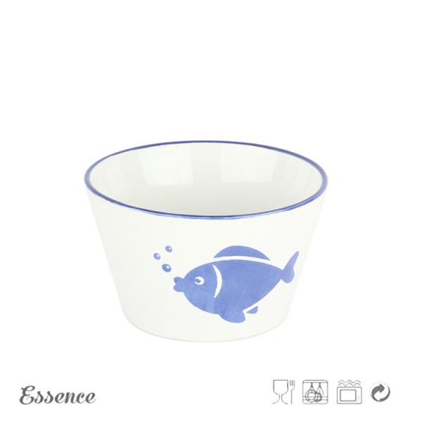 5 Inch Ceramic Cereal Bowls Custom Logo V Shape Stoneware Eco Friendly
