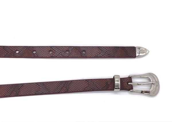 Brown Color Women's Fashion Leather Belts / Snakeskin Embossed Casual Dress Belt