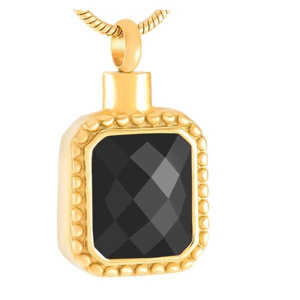 Square Silver Gold Rose Gold Color Cremation Jewelry For Ashes Keepsake Urn Necklace Women Men Memorial Jewelry Pendant With Rhinestone