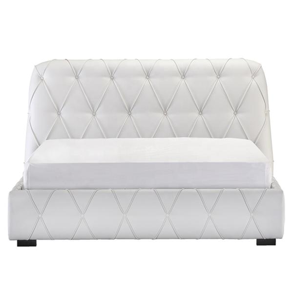 OEM Nontoxic Ottoman Storage Bed Timber Sleigh Design With Steel Frame