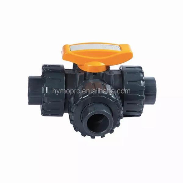 Plumbing Manufacture Plastic 2 Inch 3 Way PVC Ball Valve with Socket End Pressure 1.0MPA