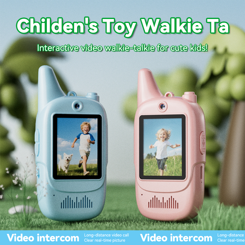 Newest Portable Children Walkie Talkie for Kids 2 Pack in Set With  2 Inch IPS Screen Video Intercom As Birthday Christmas Gifts