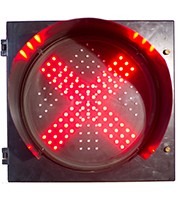 PC/Die Cast Aluminium 300mm série feux de circulation Feuille et feux de circulation croisés