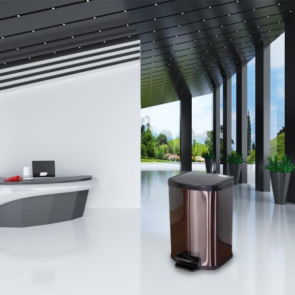 410 Stainless Steel Rose Gold 12 Litre Pedal Bin