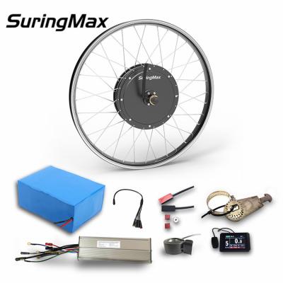 72v 3KW Rear Hub Ebike Kit , Electric Bicycle Hub Motor Kit Black / Silver Color