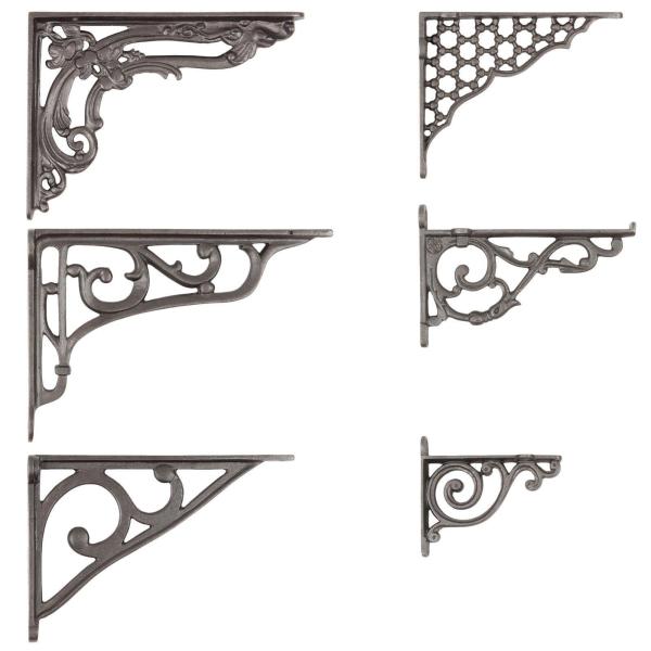 Las piezas ornamentales del hierro del metal el soporte de estante de la pared del soporte del ancla del arrabio