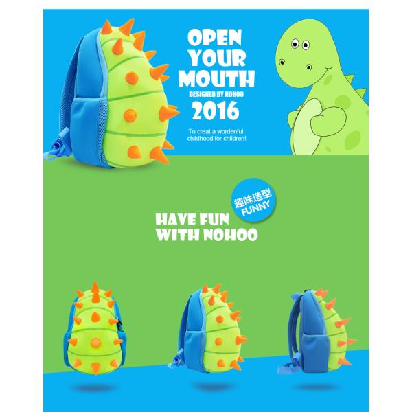 3D Cartoon Dinosaur Toddler Backpack For Kindergarten OEM / ODM Available