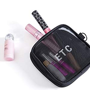 Portable Waterproof Travel Makeup Organizer Bags,Mesh Transparent Design Toiletry Bag for Women Toiletry Bag Makeup Bag