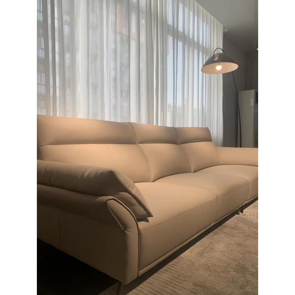 Bend Sponge Custom Sofa Bed Blue Leather 3.25m For Hotel Home