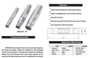 SRG-06 Refrigeration Brass Check Valve Ball Single Check Valves