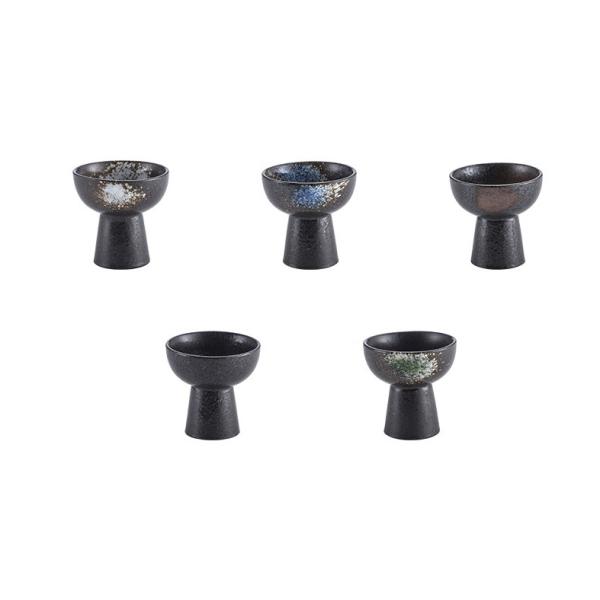 Coffee Shop Airlines Black Porcelain Dinnerware Eclectic Ceramic Ice Cream Cup