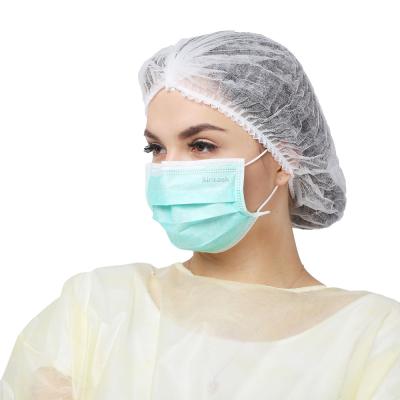 Non Woven Bouffant Cap Disposable Surgical Caps Soft Blue White Yellow