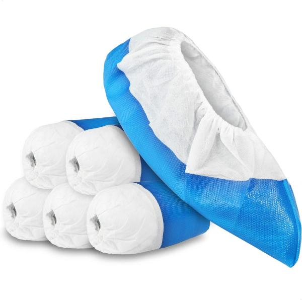 Non Woven PP PE Shoe Cover Plastic Blue Cleanroom Disposable Anti Slip Shoe Cover