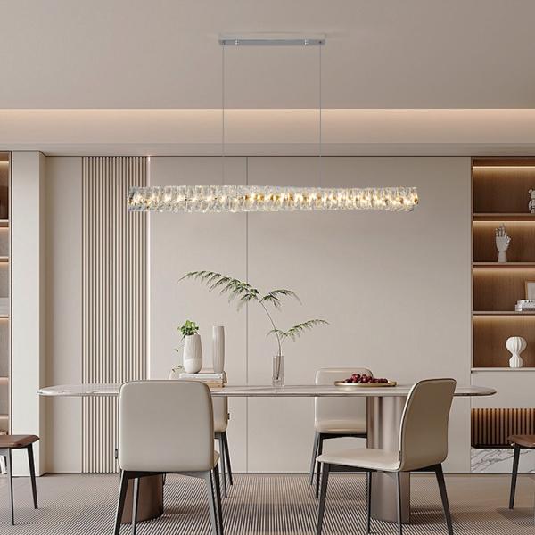 Golden Kitchen Island Pendant Light Nordic LED Rectangle Stainless Steel Hanging Light for Office Restaurant Study Room
