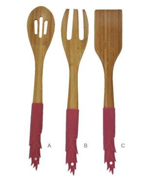 Wholesale wooden kitchen utensils,cooking spoon with long handle