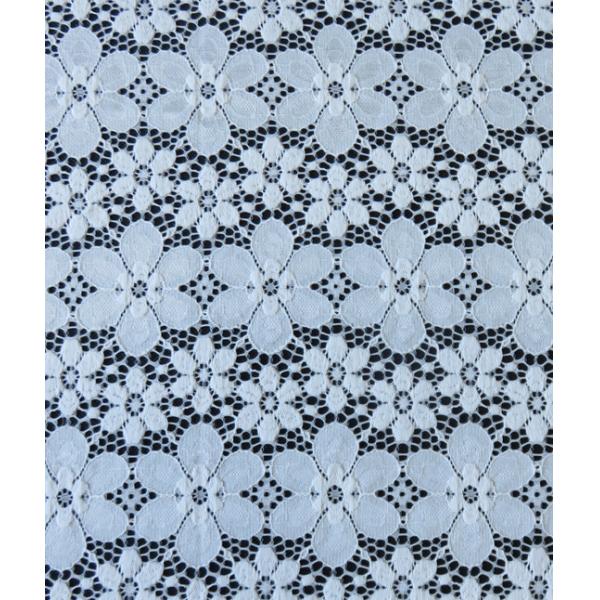 Nylon Spandex Elastic Blue Floral Lace Fabric Trim For Lady Garment