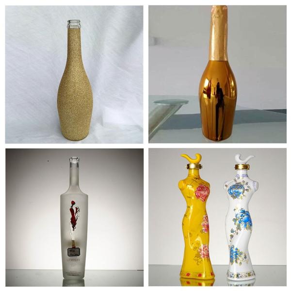 Customizable Logo Printing Slim Tall Round Glass Vodka Liquor Bottles with Cork Seal