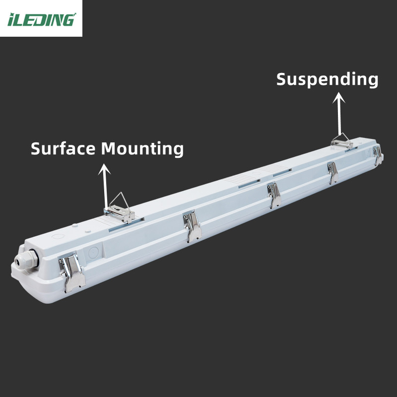 4kg Hanging Tri Proof LED Vapor Tight Warehouse Light Fixture 4FT 46W 65W IP66 65W