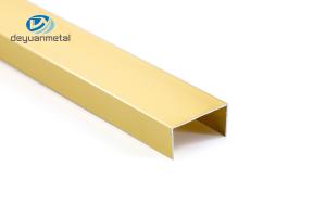 Anodized Aluminum U Profile Channel 0.8-1.2mm Thickness 6063 Alu Material Gold