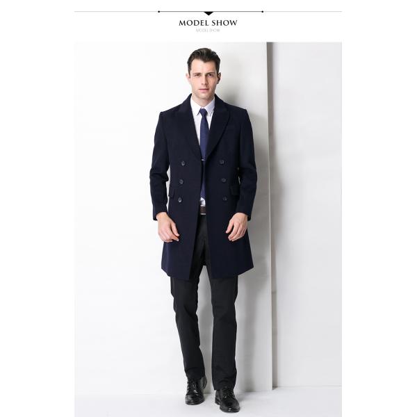 НЕТ Мужское пальто с капюшоном Кашмирный пальто 90% шерсти 10% Кашмирный двойной грудью Средняя длина