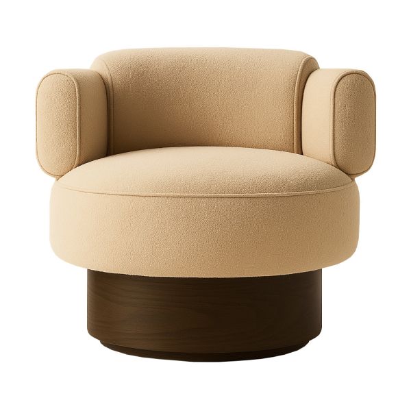 Contemporary 1-Seater Metal-Base Swivel Lounge Chair TR-H006