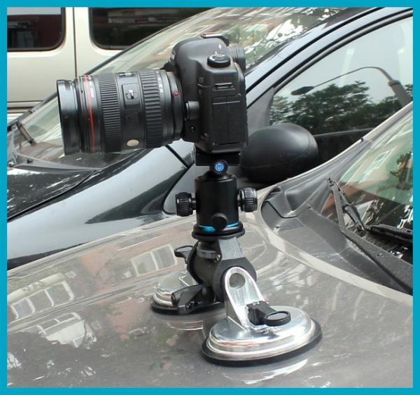 Professional Heavy Duty Car Camera / video Suction Cup Mount 2 base cup