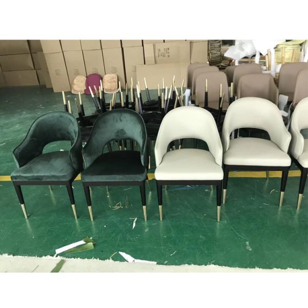 Light Luxury Dining Chairs Solid Wood Armchair Restaurant Cafe Negotiation Leisure Chair