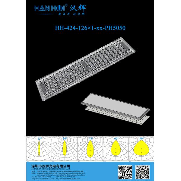 Puissance élevée 92% Transmisttances 5050 LEDs 481 × 115 × 11,3 mm Lentille de lumière LED pour l'éclairage du stade