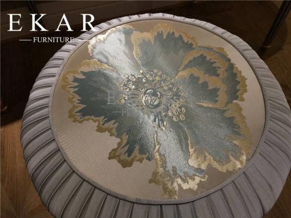 Aristo Party Beautiful bedroom Furniture Small Round Stool Wooden Fabric Dressing Chair