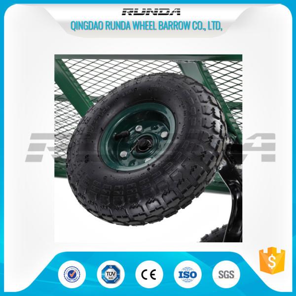 Steel Mesh 4 Wheel Garden Cart Load Capacity 150-300kg Powder Coated Finish