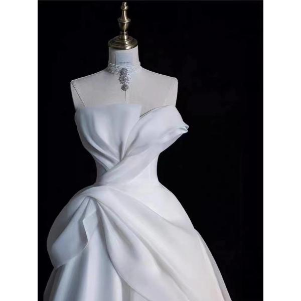 Customizable Romantic White Evening Dress For Wedding