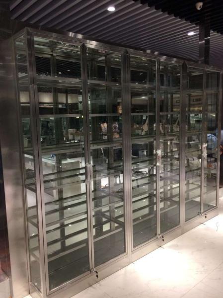 China Wooden Wine Cabinet Fabrication Factory With Stainless Steel Metal