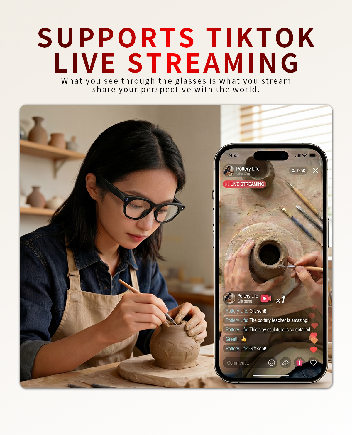 Real Time Smart AI Translation Glasses Take Picture Video Recording Audio Call