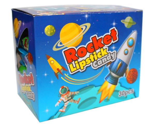 Rocket Shape Lipstick Fruit Lollipops Halal Assorted Flavor For Children