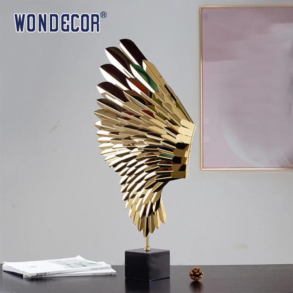 Décoration d'art métallique abstrait Des ailes d'ange Sculpture en acier inoxydable