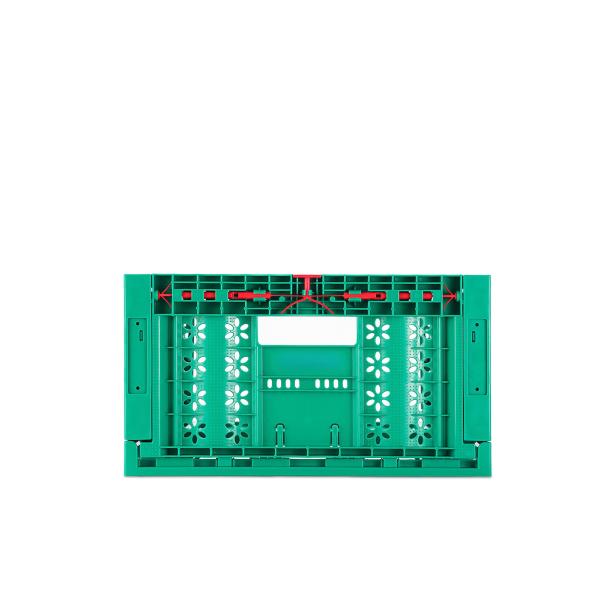 Складчивая складная пластиковая корзина для фруктовых продуктов 600x400x225 мм