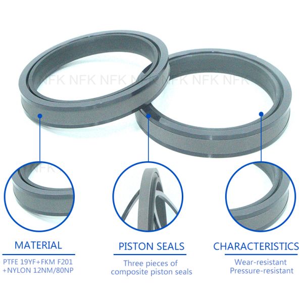 Japan SPGW Hydraulic NBR PTFE Shaft Combined Piston Seals Rings Mechanical Hydraulic Piston Seal Seals for Excvadoras