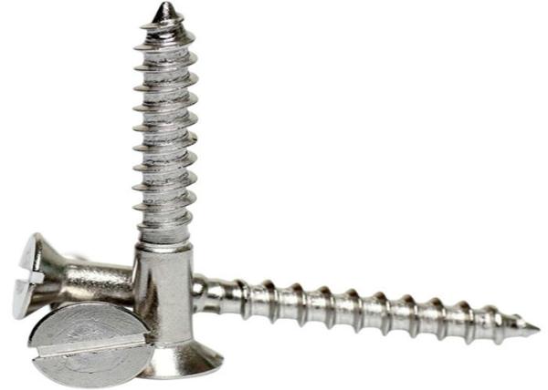 4mm 316L de aço inoxidável acabamento liso polido revestido de ranhuras CSK cabeça de contra-encosto para parafusos de madeira DIN97