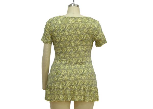 Ladies Casual Short Sleeve Slim Body Fit Dresses Front Butterfly Ties Contrast Inside Layer