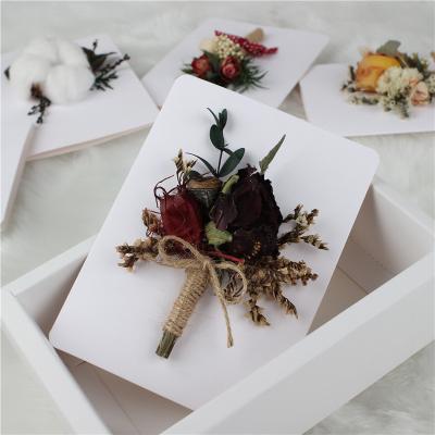 Cor feita sob encomenda cartões secados da flor, cartões florais feitos a mão para o presente do dia de Valentim