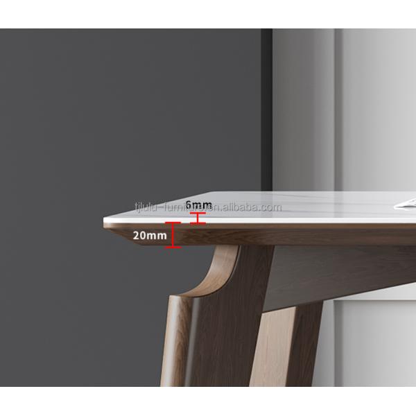Marble Top Wood Dining Table Set for Kitchen and Dining Room in Modern Design