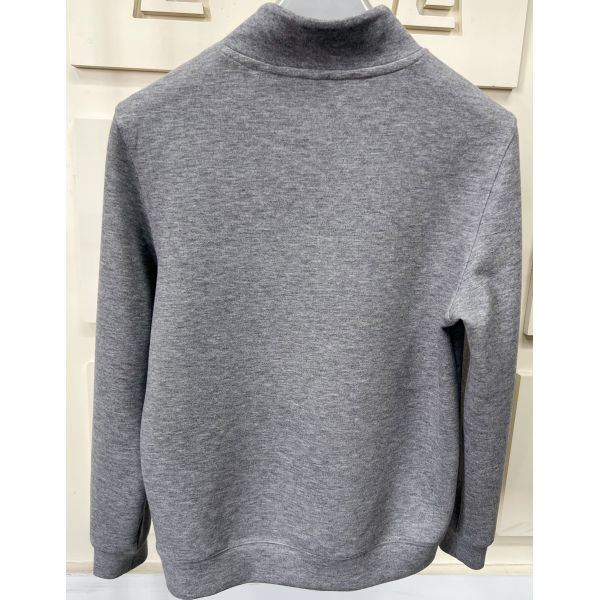 Minimalist Grey Heather Tracksuit Men Quarter Zip Mock Neck Pullover Sweatpants Set Quiet Luxury Cozy Athleisure Outfit Custom
