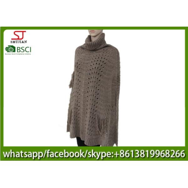 410g 110*110cm 100%Acrylic Knitting Mixed Yarn waistcoat poncho factory keep warm fashion match clothes